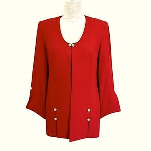 Stunning Moshita Red Blazer Size 12 Jacket NWOT